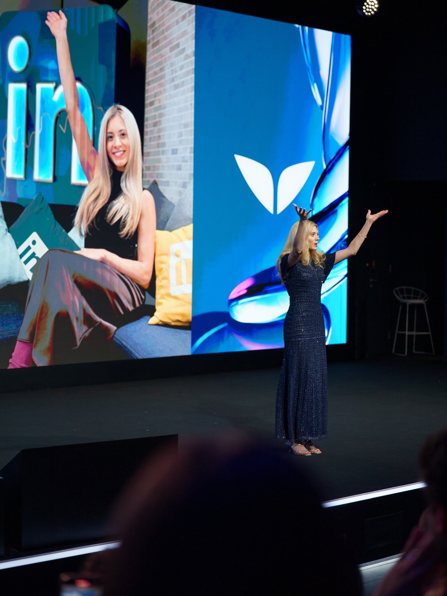 Sabrina Stocker speaking on stage